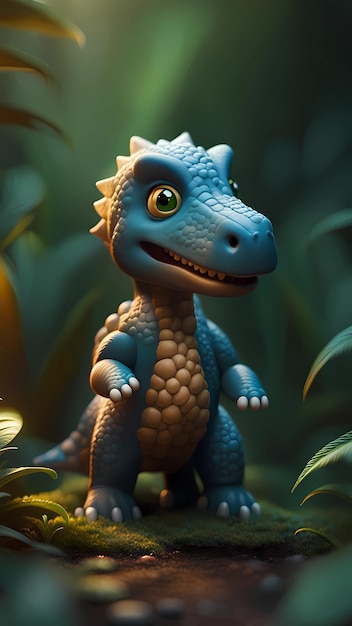 Een dinosaurus 3D cartoon personage illustratie