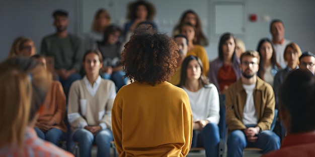 Een divers bedrijfsteam in een trainingssessie met een mix van onderwijs en leren Concept Teamontwikkeling Trainingssessie Diversiteit in het bedrijfsleven Onderwijs en leren Groei Mindset