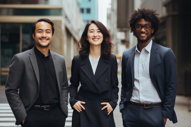 Foto een diversiteit in actie samenwerking in de echte wereld stimuleert zakelijke vooruitgang