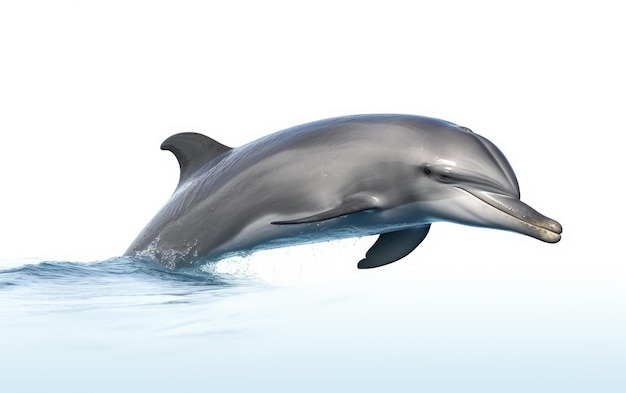 Een dolfijn geïsoleerd op de witte achtergrond sealife oceaandieren ai gegenereerd