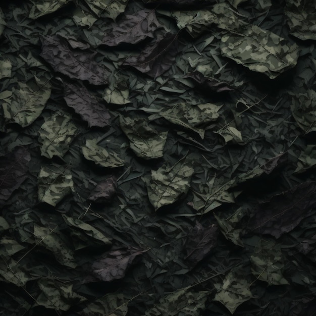 Een donker achtergrond met een donkere achtergrond met groene en paarse bladeren.