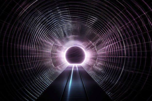 Foto een donkere tunnel met licht aan het eind