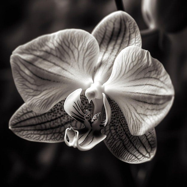 Een door AI gegenereerde illustratie van een prachtige mot orchidee bloem