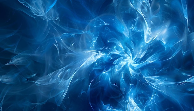 een door de computer gegenereerd beeld van een blauw-witte fractalbeeld