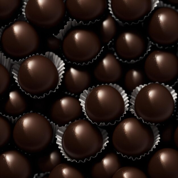 Een doos bonbons met het woord chocolade erop