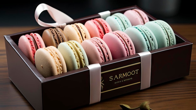 een doos macarons te koop