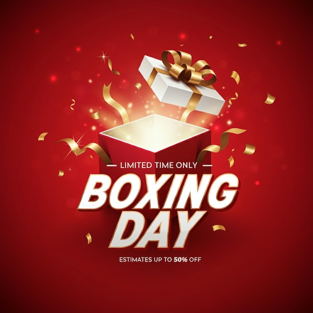 Een doos met de tekst Boxing Day erop.