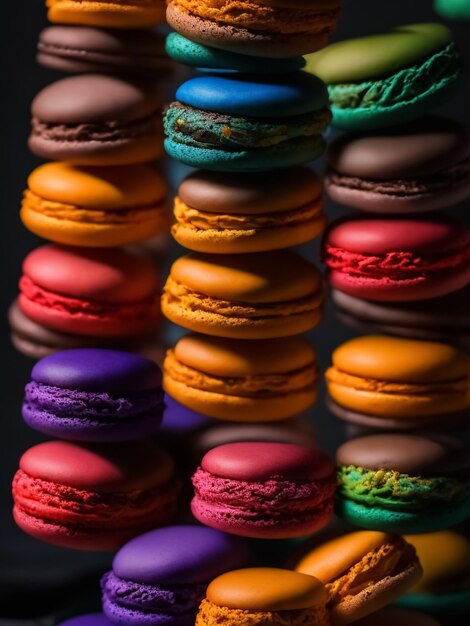 een dozijn kleurrijke macarons