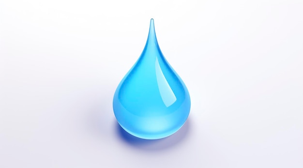 Een druppel water met een blauwe achtergrond