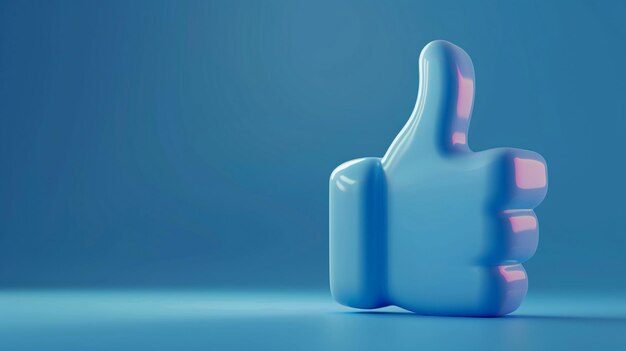 Een duim omhoog icoon voor de facebook like knop blauwe achtergrond