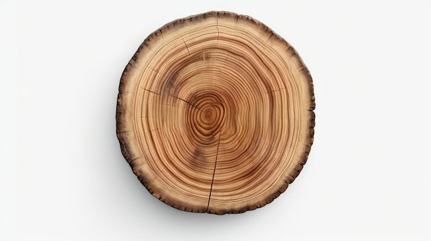 Een dwarsdoorsnede van een houten blok of boomstam