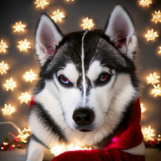 Een echtpaar thuis tijdens Kerstmis met hun hond