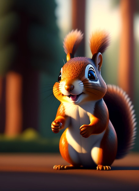 Een eekhoorn uit de animatiefilm eekhoorn