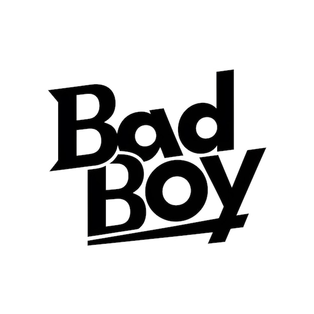 Een eenvoudig en mooi logo met woord bad boy typografie