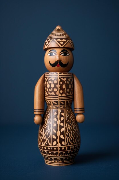 Foto een eenzame handgemaakte houten pakistaanse speelgoed