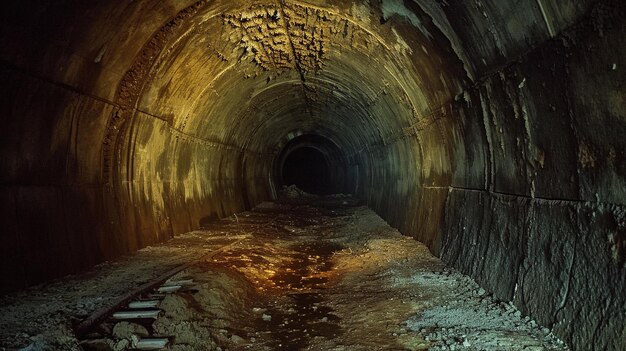 Foto een eeuwenlang verlaten tunnel