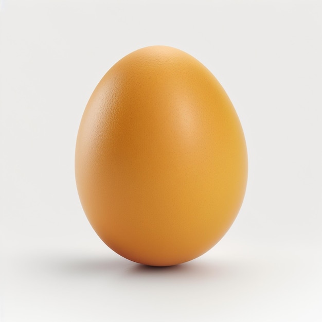 Een ei dat op een witte achtergrond staat