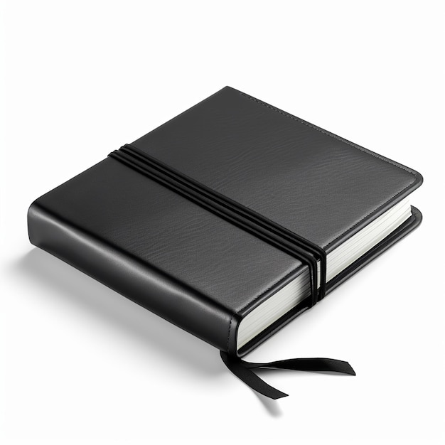 Een elegante agenda in zwart boek met een blanco omslag