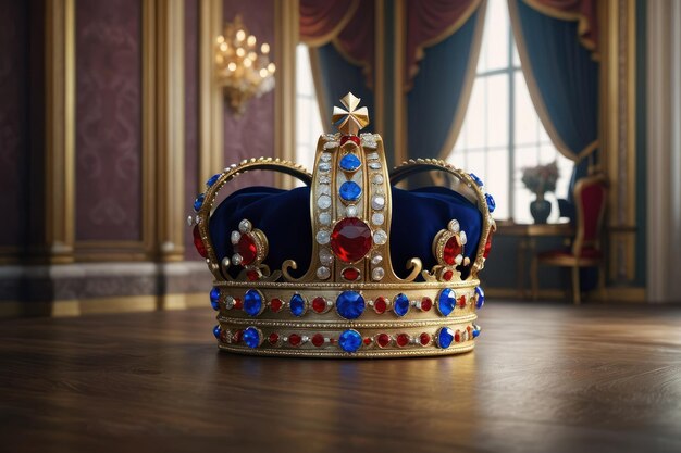 Een elegante koninklijke kroon versierd met edelstenen
