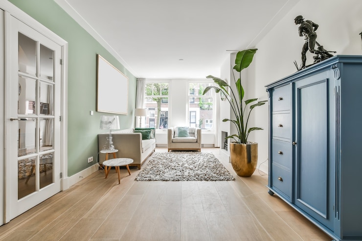 Foto een elegante woonkamer.