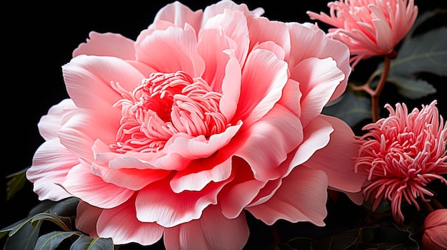 Een enkele Peony bloem roze close-up