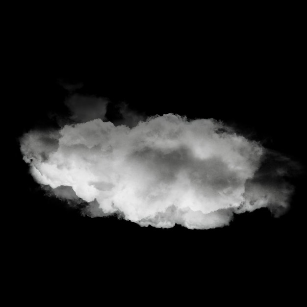 Een enkele witte wolkenvorm geïsoleerd over een vaste achtergrond Cumulus wolk