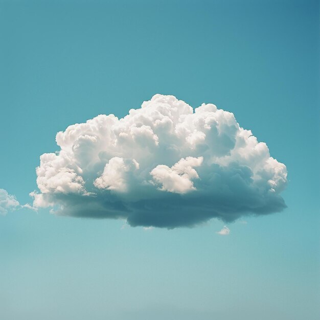 Een enkele wolk die drijft in een blauwe hemel.