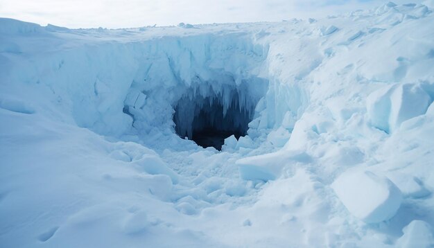 Een enorm gat in het Antarctische ijs.