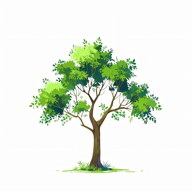 Een enorme groene bladboom met een brede luifel