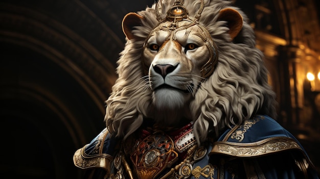 Een enorme ridder leeuw koning leeuw