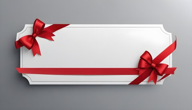 Een envelop met een lege geschenkkaart met een decoratieve rode strik om te voltooien