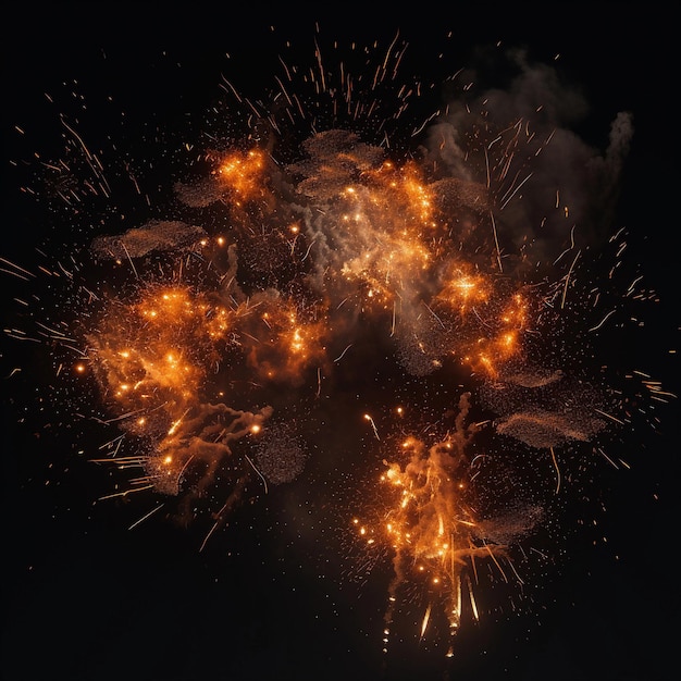 Een exploderend of vallend vuurwerk met sterren