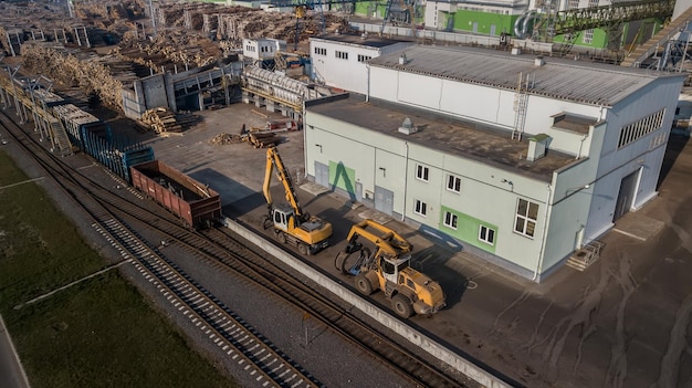 Een fabriek voor de verwerking van bos