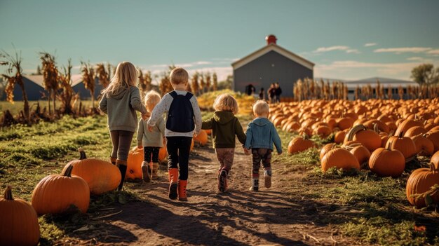 Een familiedag op de pompoenboerderij