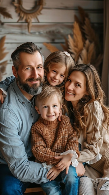 een familiefoto van een gezin van drie personen