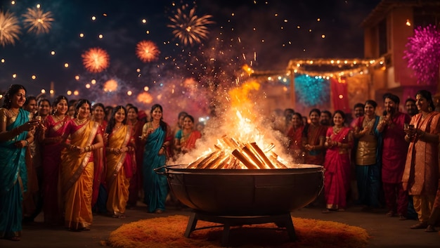 Een feestelijk lohri-feest