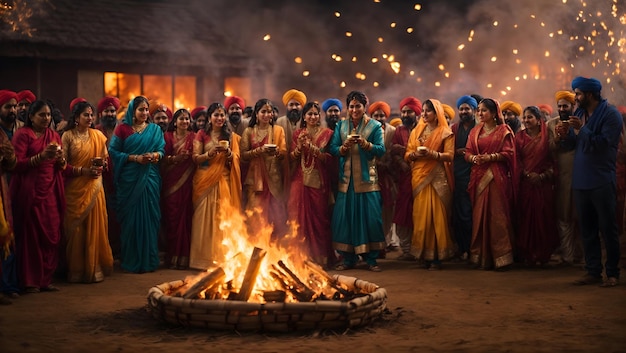 Een feestelijk lohri-feest