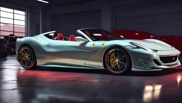 Foto een ferrari tosca parkeerplaats op garage