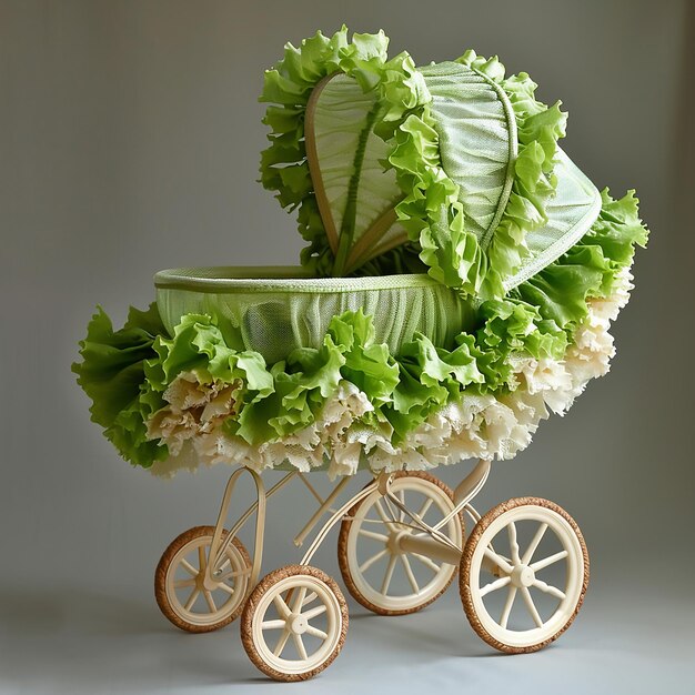 een fiets met een mandje waarop staat "baby carriage"