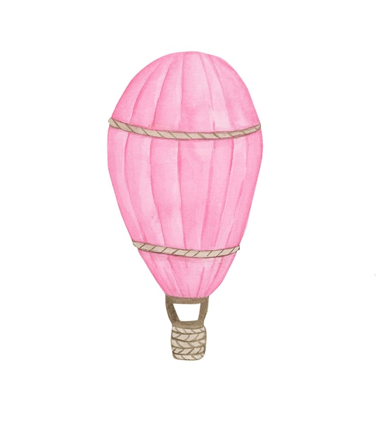Een fijne roze luchtballon aquarel