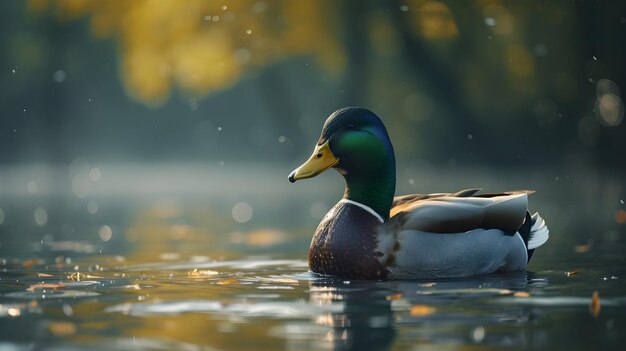 een filmisch en dramatisch portretbeeld voor eend