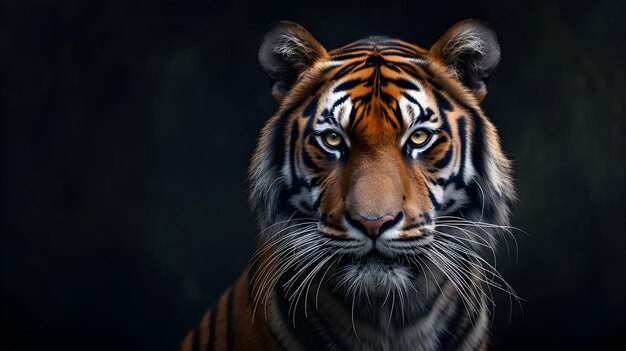 een filmisch en dramatisch portretbeeld voor tijger