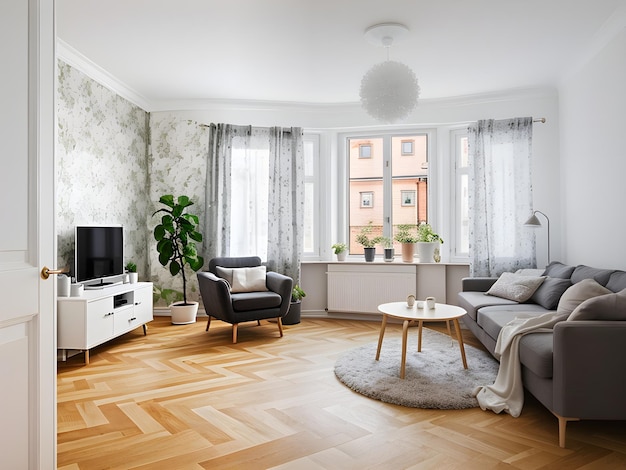 Een Finse woonkamer een achtergrond voor familie en vrienden