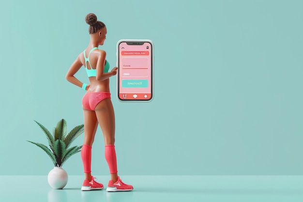 Foto een fitness chatbot die workout suggesties biedt ar generative ai