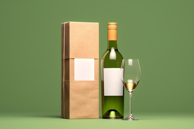 Een fles en een glas wijn