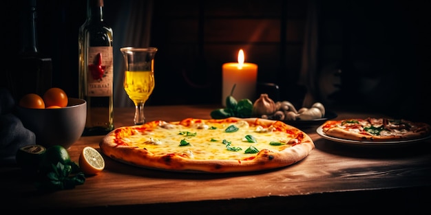 Een fles wijn en een fles wijn op tafel