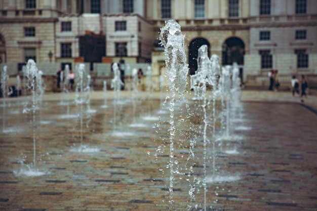 Een fontein op het plein van Trafalgar Square