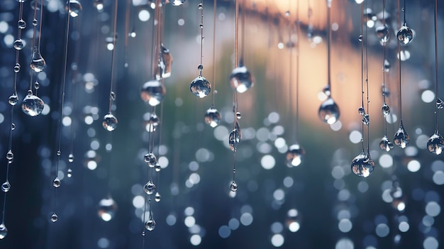 Foto een foto met een close-up van de sprankelende waterdruppels die in het midden van de lucht zweven