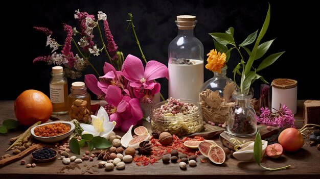Een foto van bloemige en botanische schoonheidsingrediënten