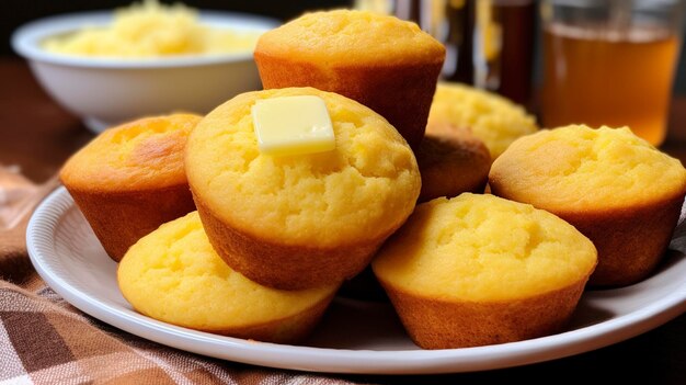 Foto een foto van buttery cornbread muffins